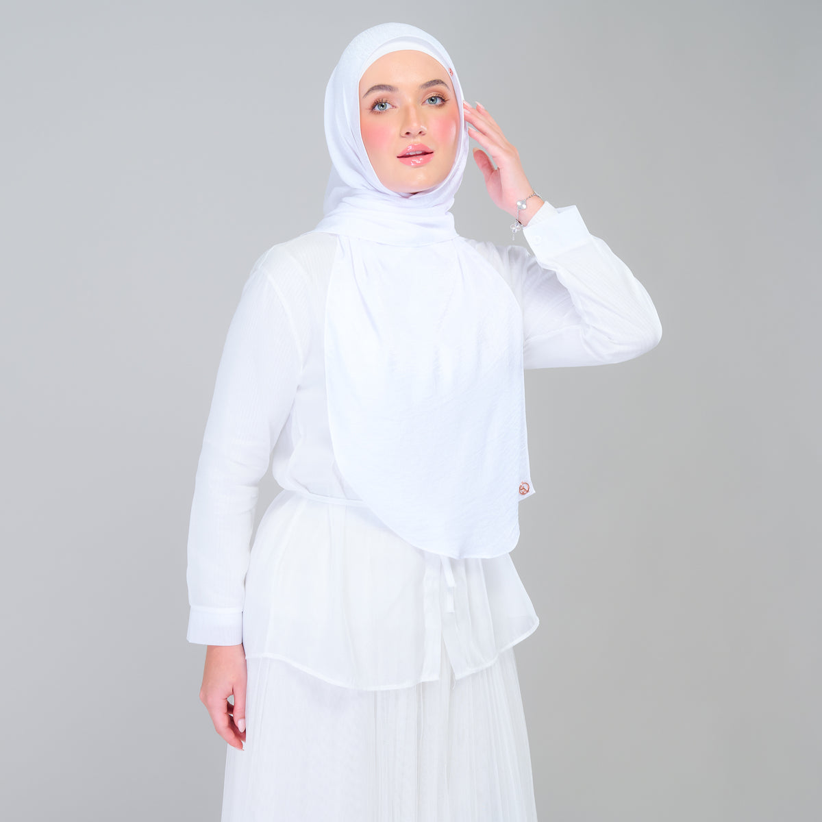 Instant Tag n' Go Shawl | Textured Silk in Pure White
