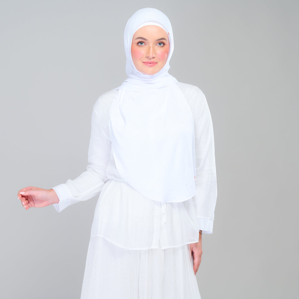 Instant Tag n' Go Shawl | Textured Silk in Pure White