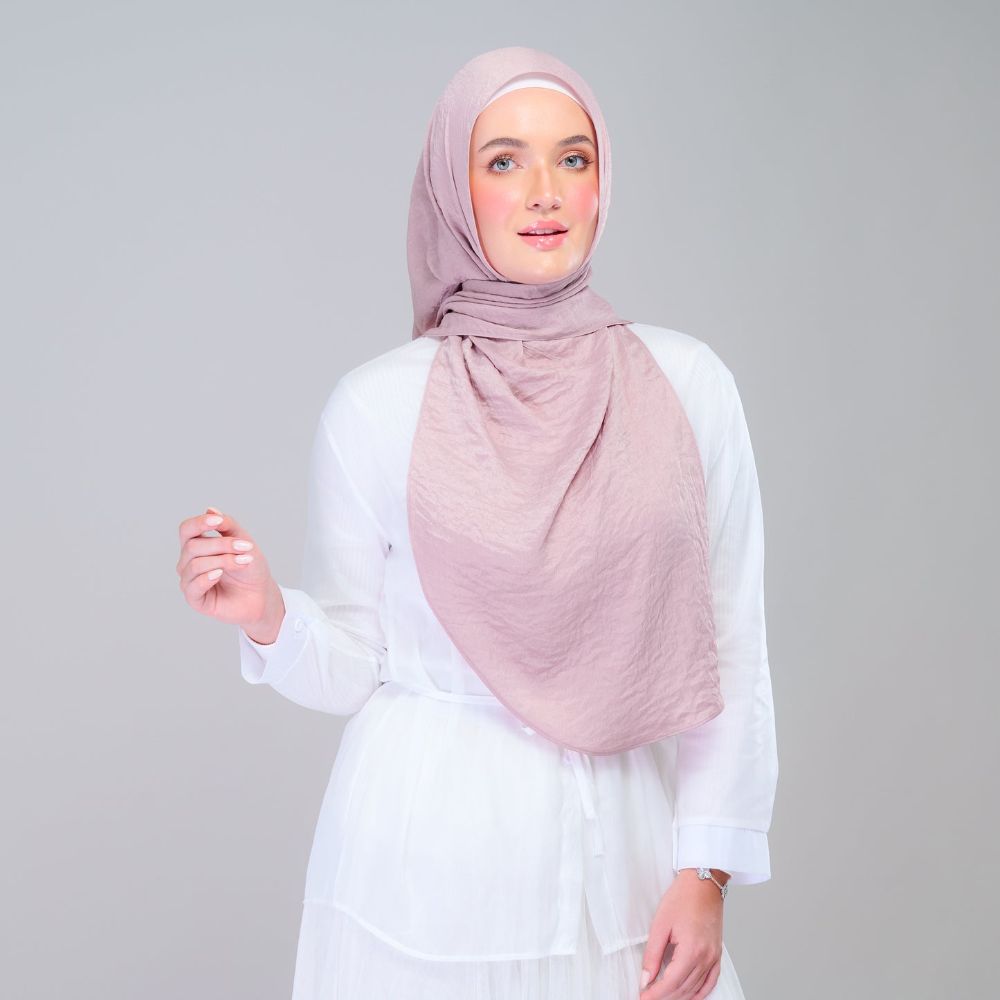 Instant Tag n' Go Shawl | Textured Silk in Soft Pink