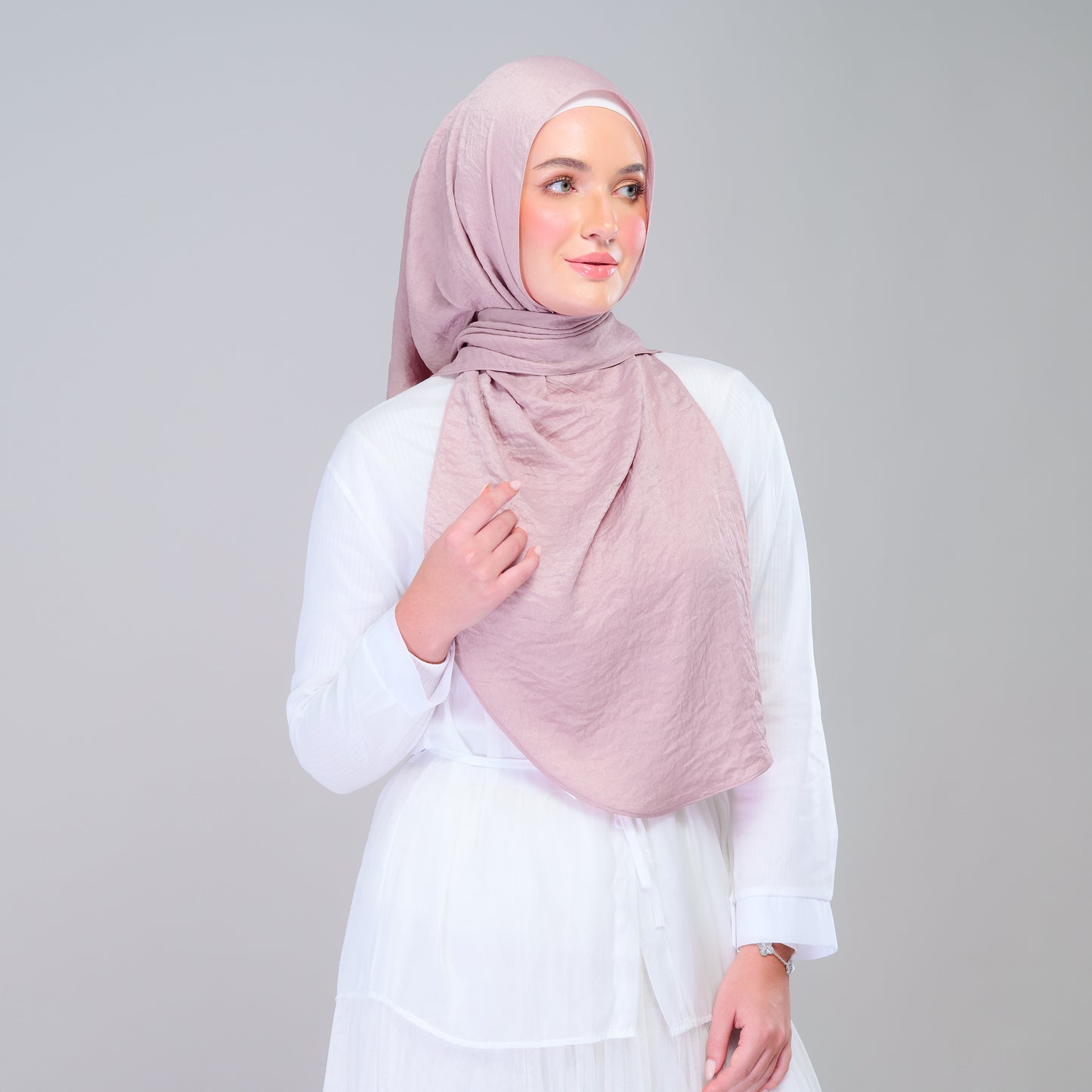 Instant Tag n' Go Shawl | Textured Silk in Soft Pink