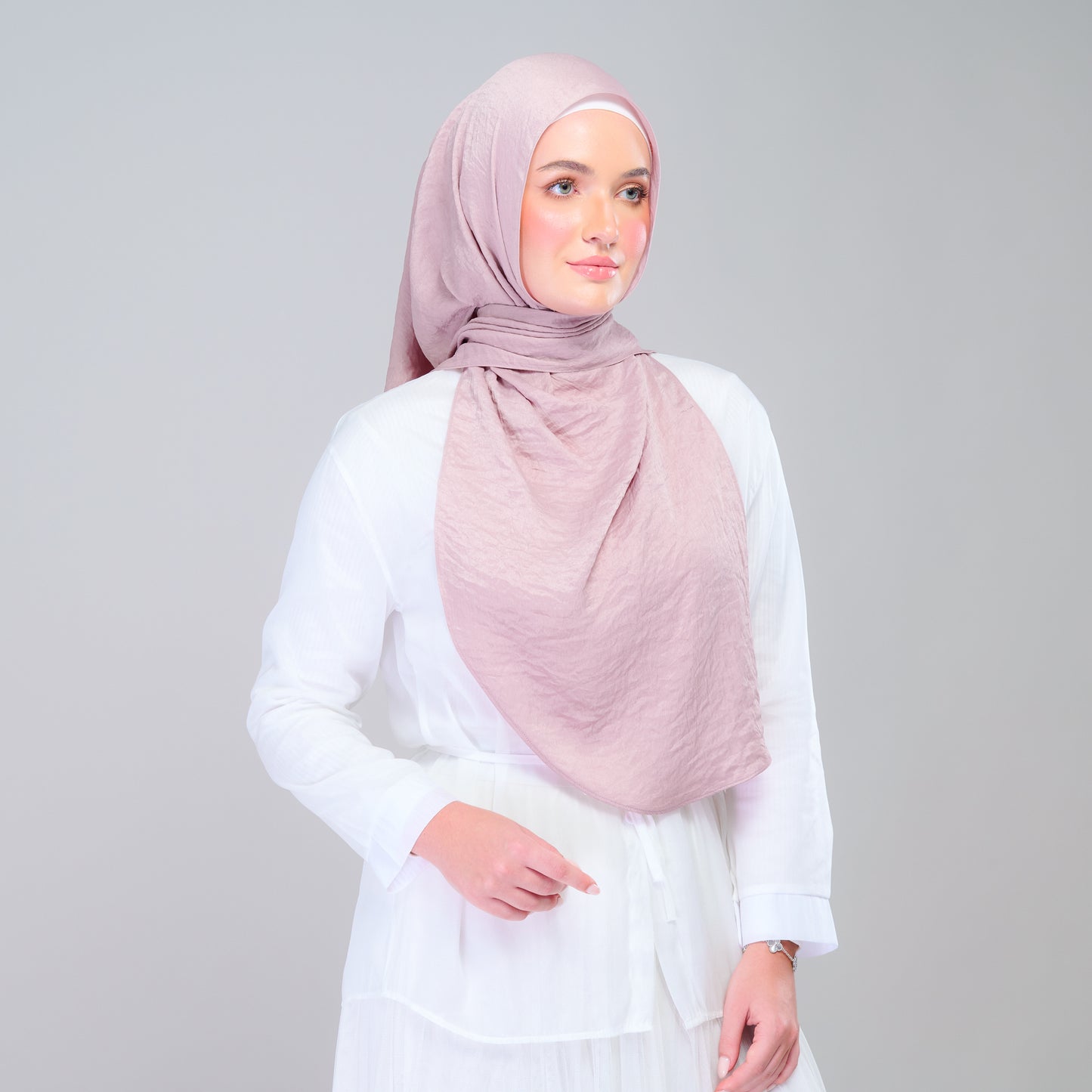 Instant Tag n' Go Shawl | Textured Silk in Soft Pink