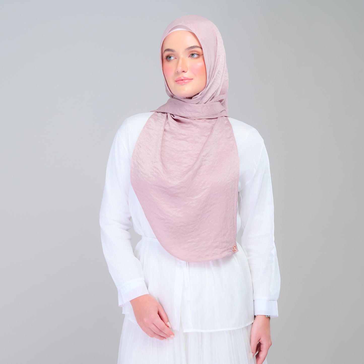 Instant Tag n' Go Shawl | Textured Silk in Soft Pink