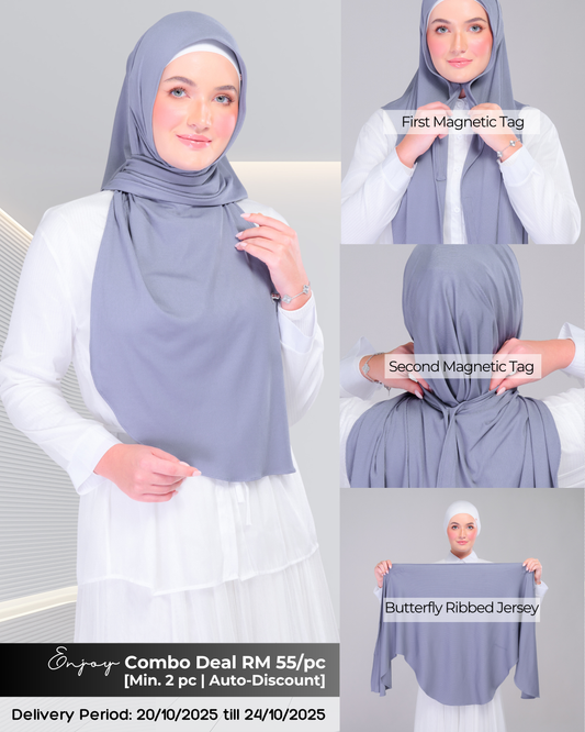 Instant Tag n' Go Butterfly | Ribbed Jersey in  Iron Grey