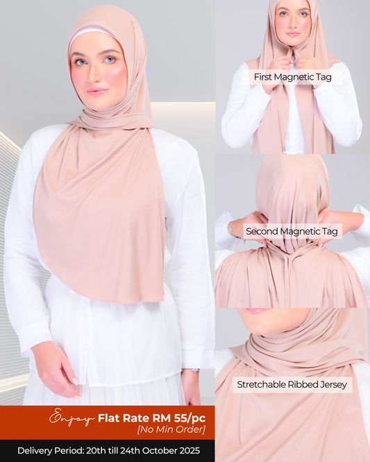 Instant Tag n' Go Shawl | Ribbed Jersey in Khaki