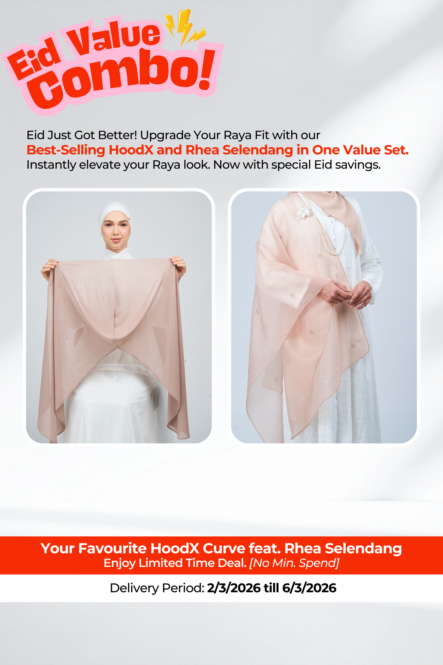 HX Curve x Rhea Selendang in Latte