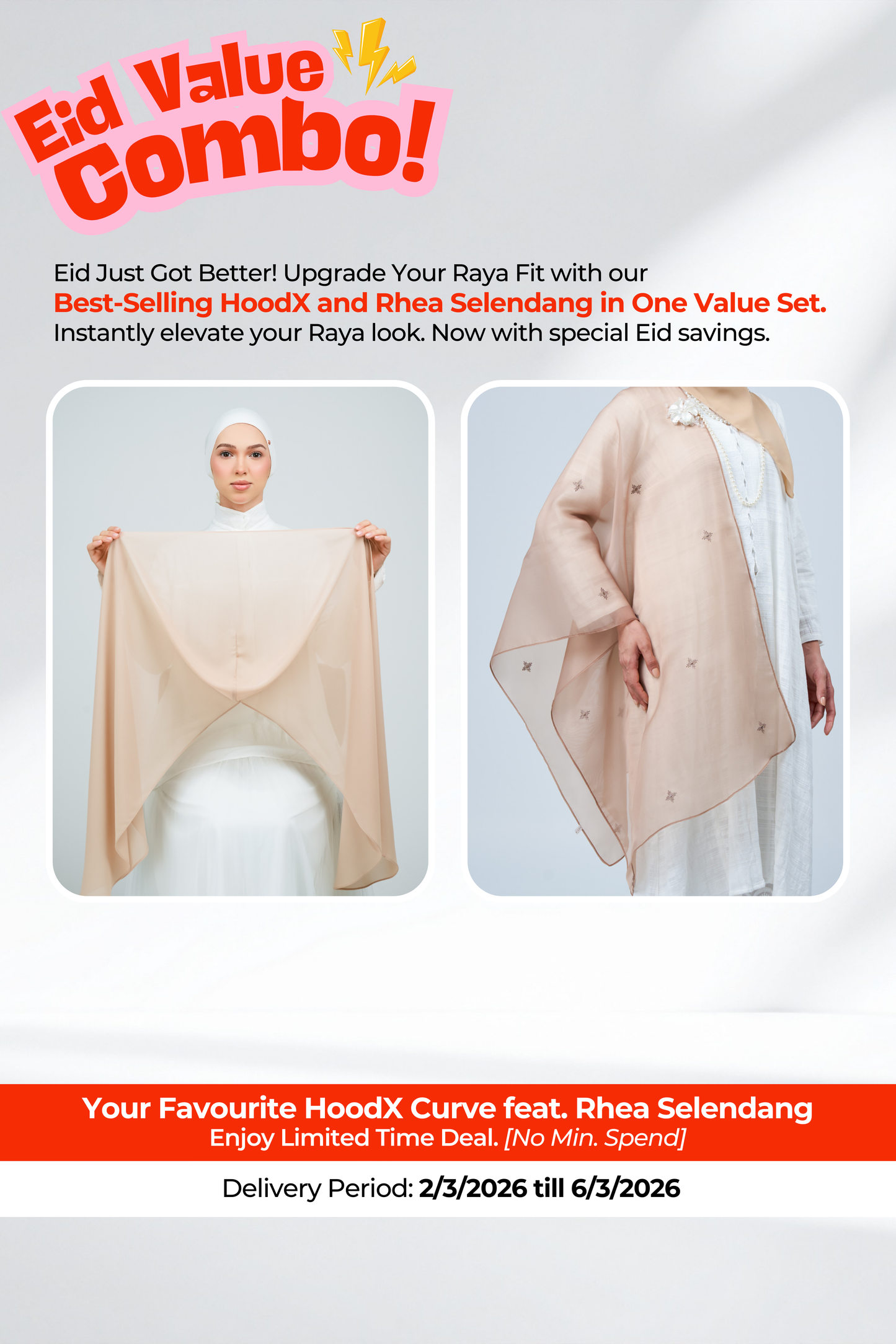 HX Curve x Rhea Selendang in Light Fawn