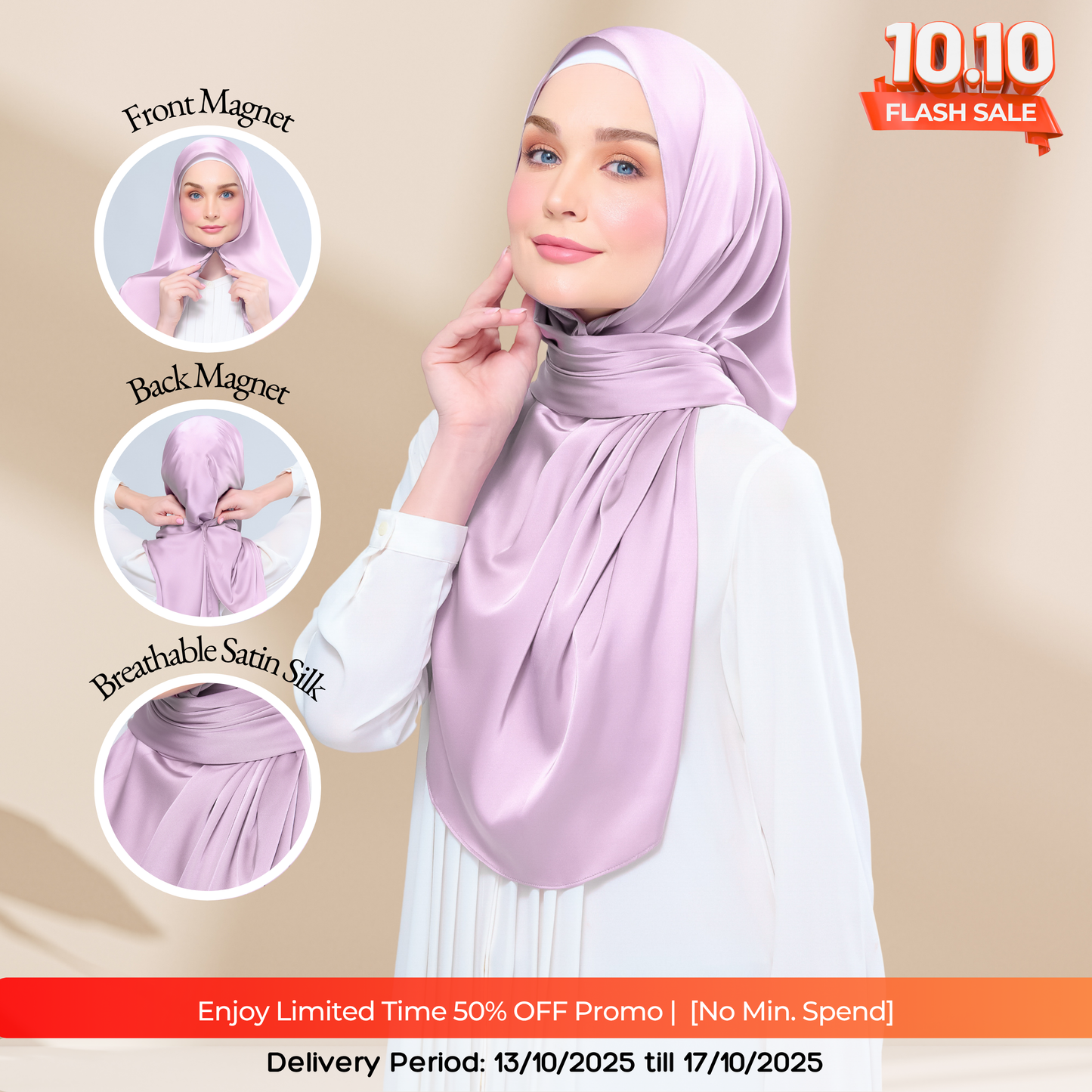 Instant Tag n' Go Shawl | Satin Silk in Light Orchid