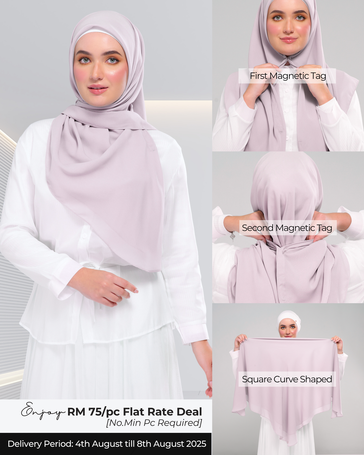 Instant Square Tag & Go l Cotton Voile in Light Thistle