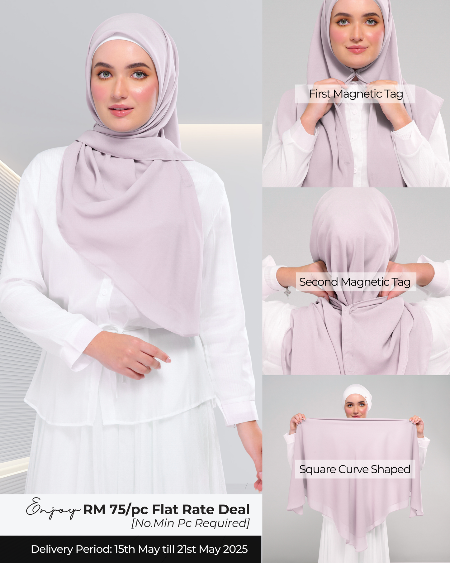 Instant Square Tag & Go l Cotton Voile in Light Thistle