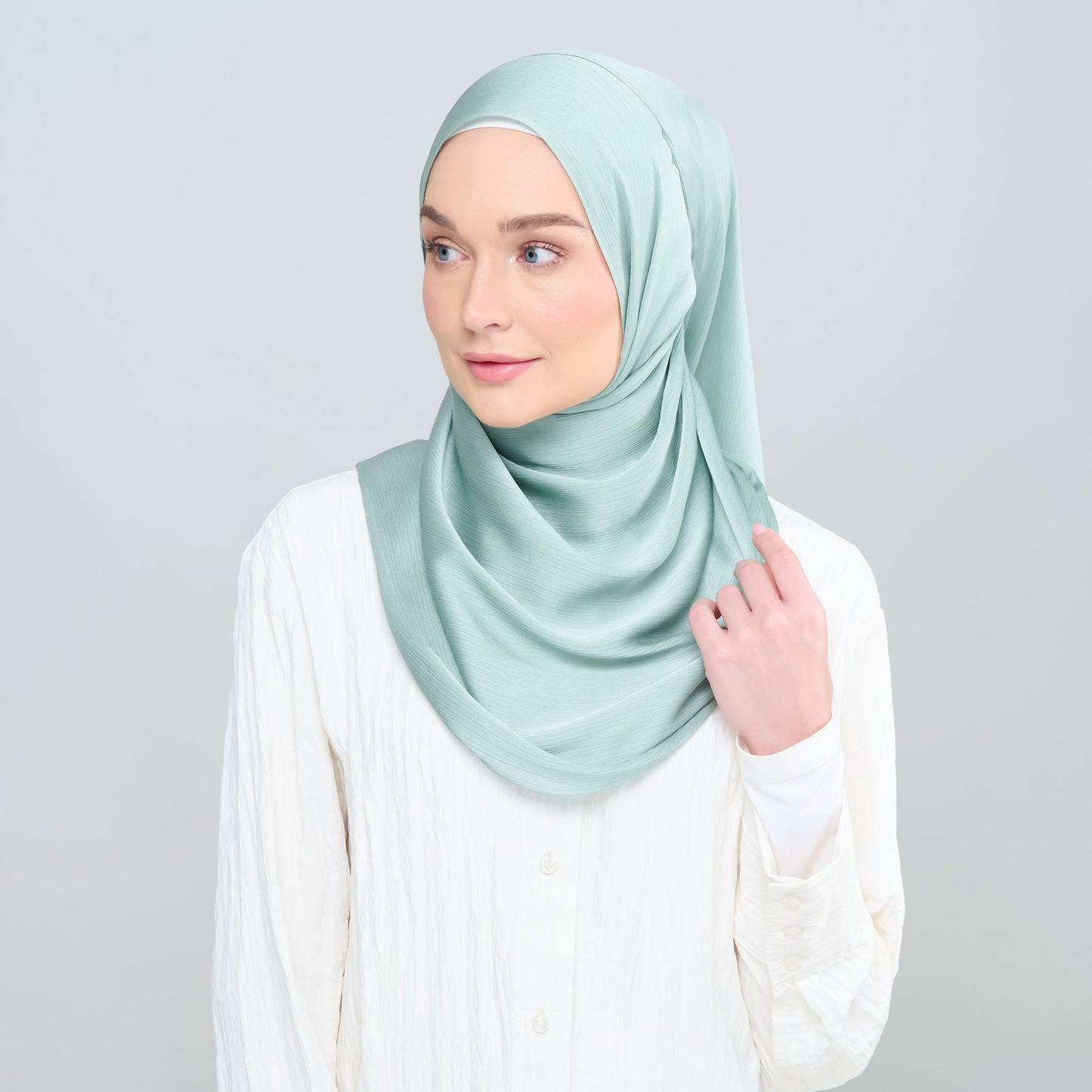 Medina Silk Shawl in Sea Green