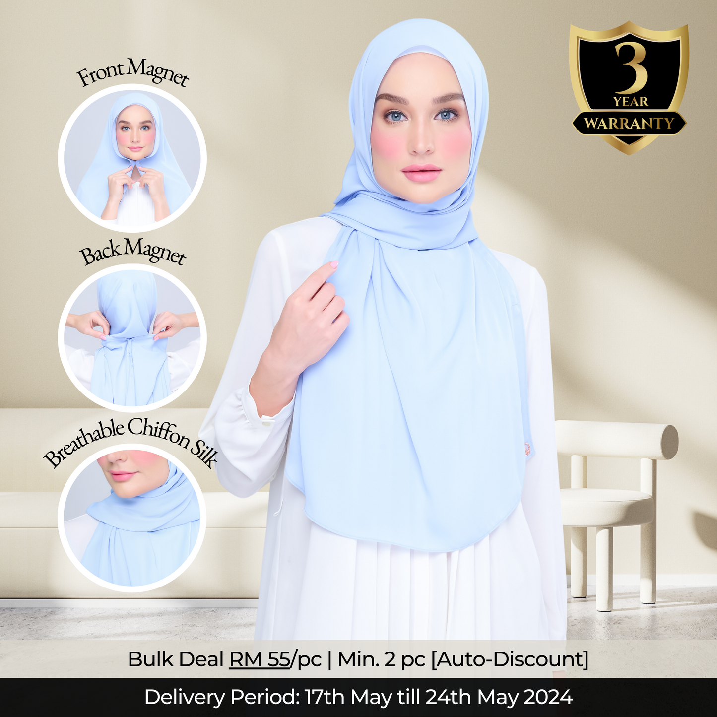 Instant Tag & Go l Chiffon Silk 2.0 in Maya Blue