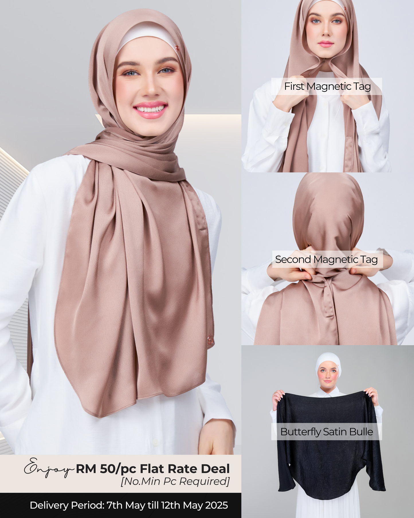 Instant Tag n' Go Butterfly | Satin Bulle in Medium Toffee