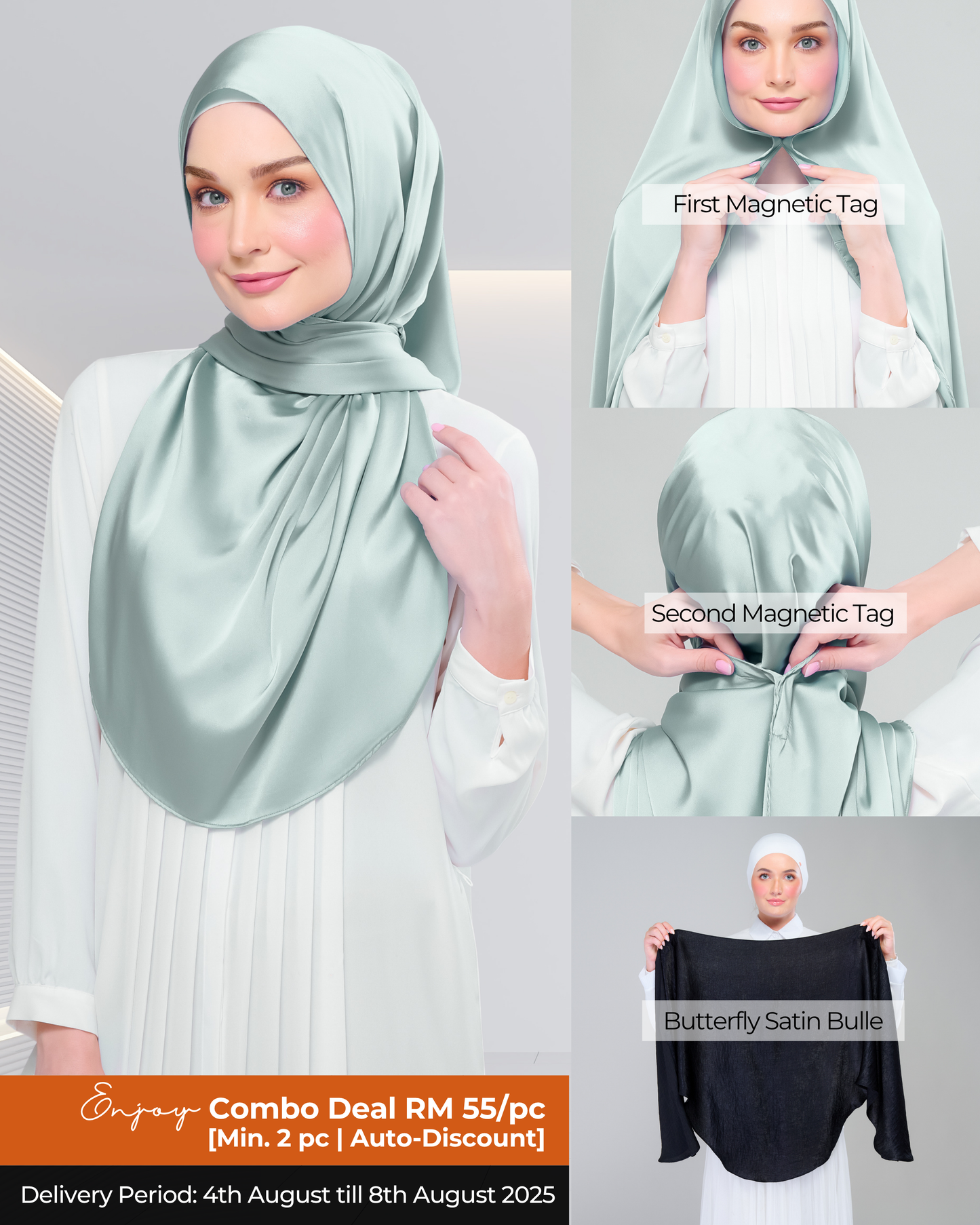 Instant Tag n' Go Butterfly | Satin Bulle in Mint Green