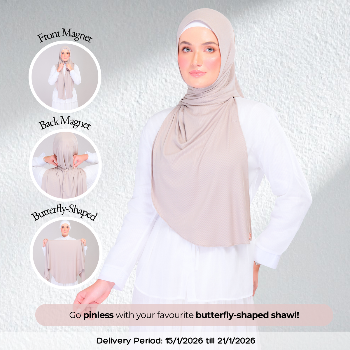 Instant Tag n' Go Butterfly | Ribbed Jersey in Natural Sand