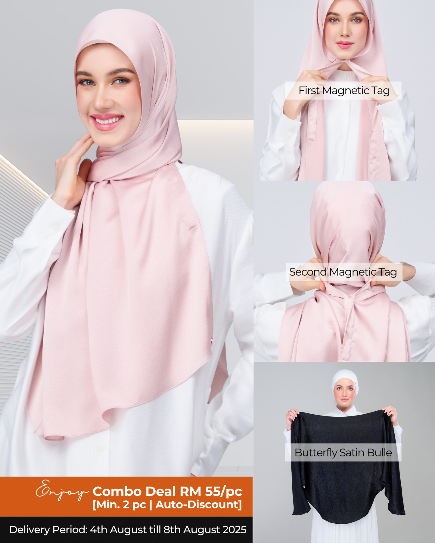 Instant Tag n' Go Butterfly | Satin Bulle in Nude Pink