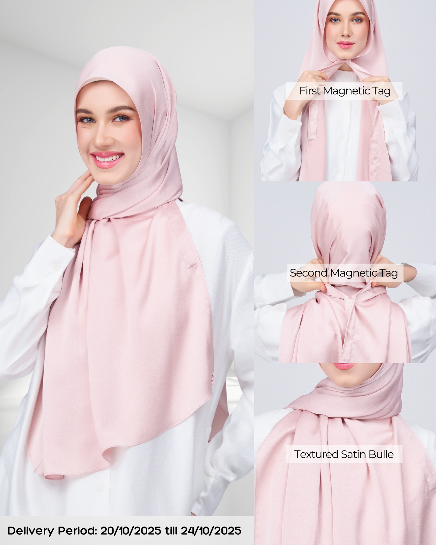 Instant Tag n' Go Shawl | Satin Bulle in Nude Pink