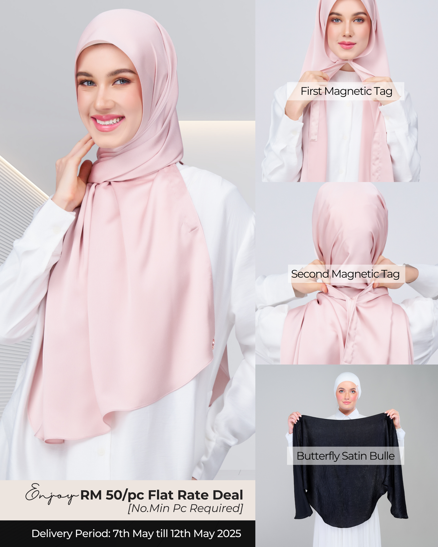 Instant Tag n' Go Butterfly | Satin Bulle in Nude Pink
