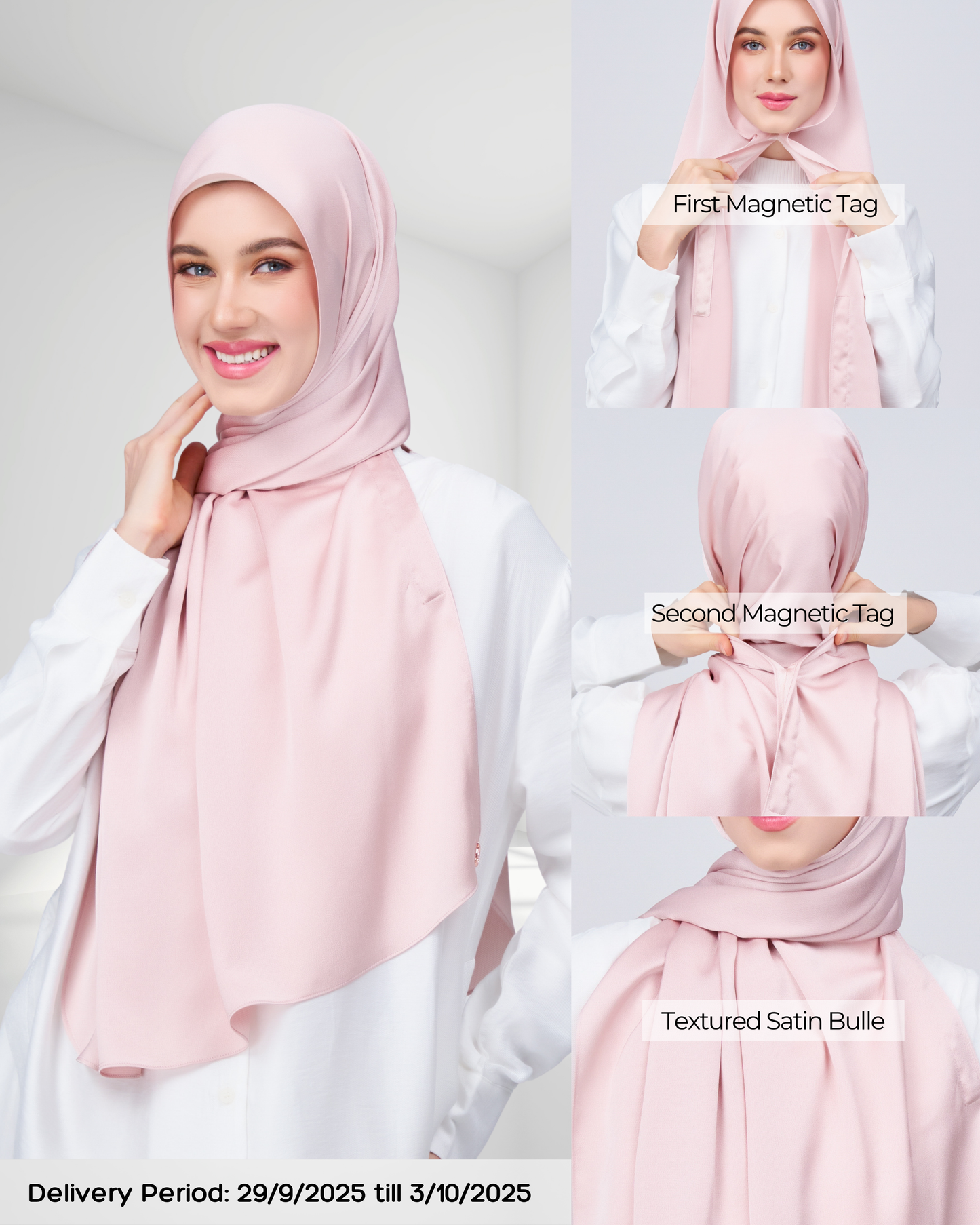 Instant Tag n' Go Shawl | Satin Bulle in Nude Pink