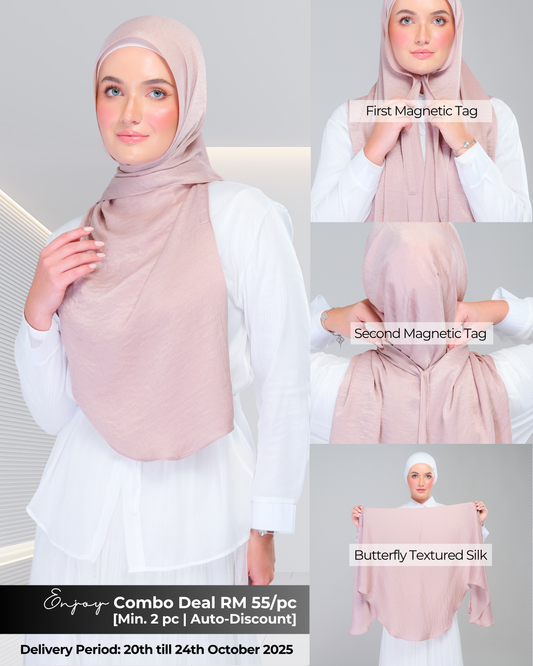 Instant Tag n' Go Butterfly | Textured Silk in Nude Rose