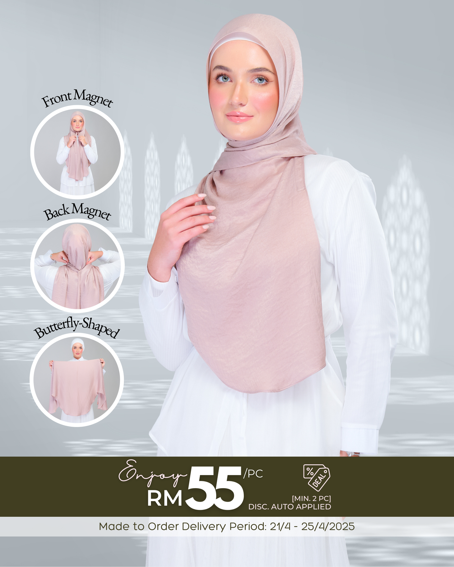 Instant Tag n' Go Butterfly | Textured Silk in Nude Rose