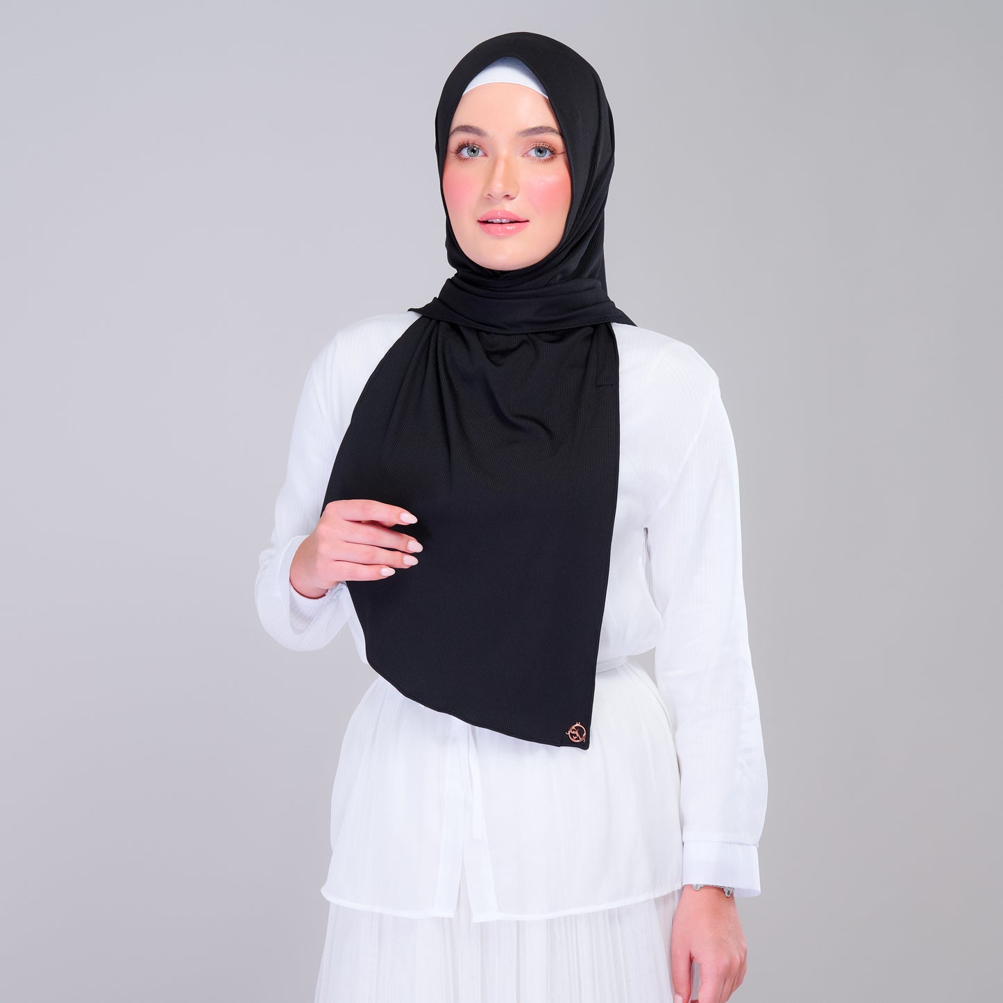 Instant Tag n' Go Shawl | Ribbed Jersey in Black