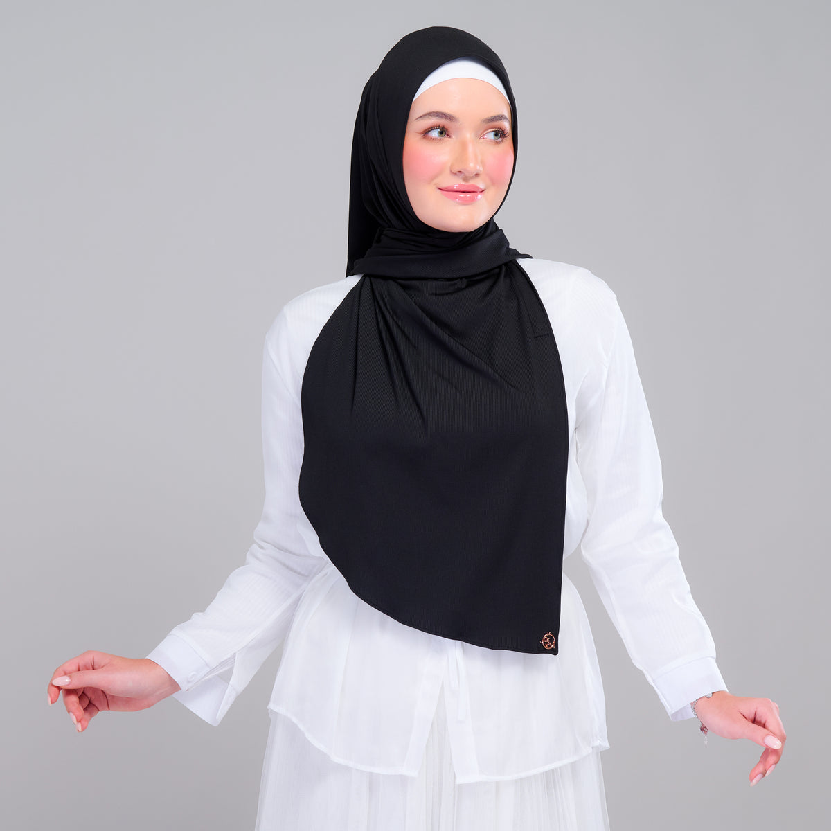 Instant Tag n' Go Shawl | Ribbed Jersey in Black