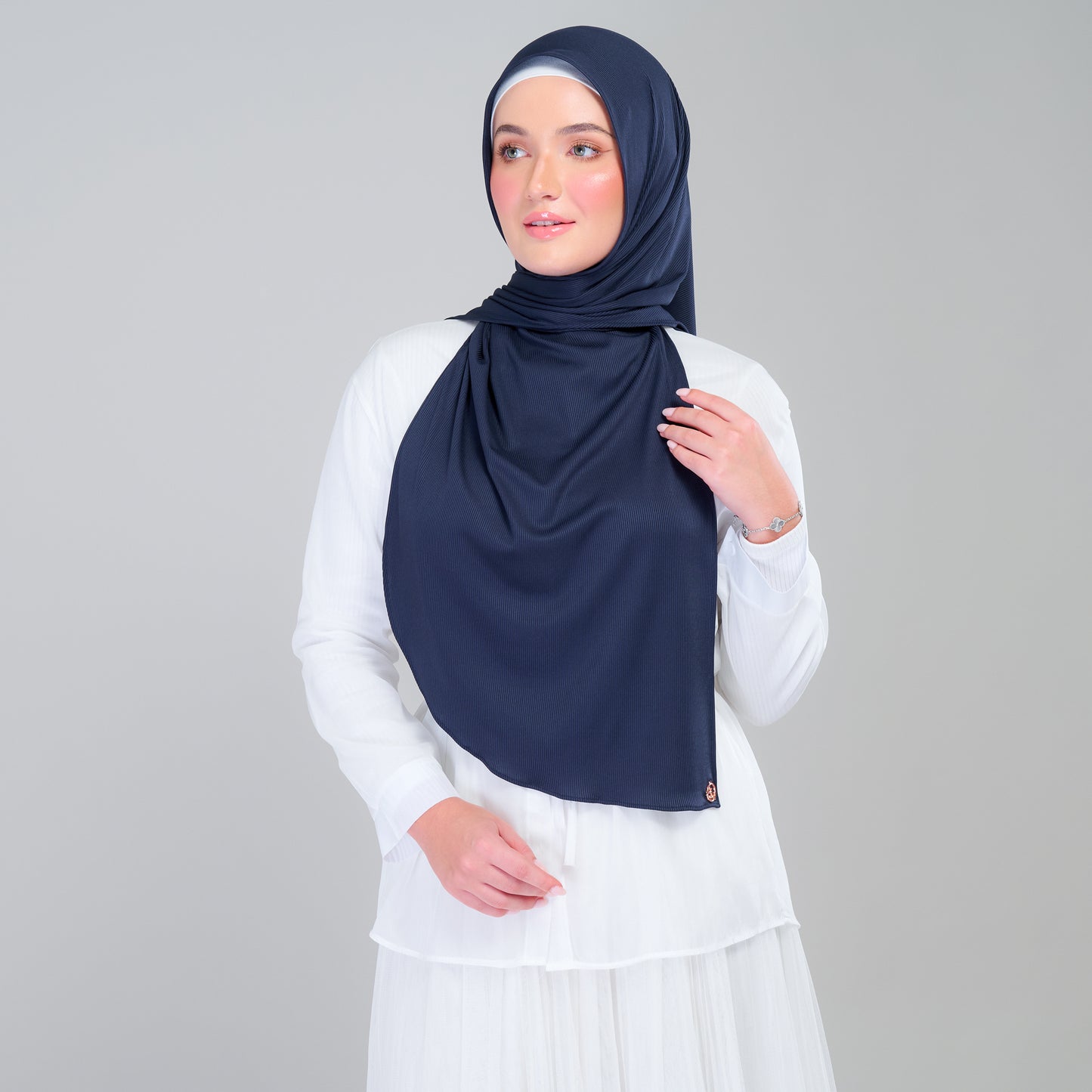 Instant Tag n' Go Shawl | Ribbed Jersey in Deep Blue