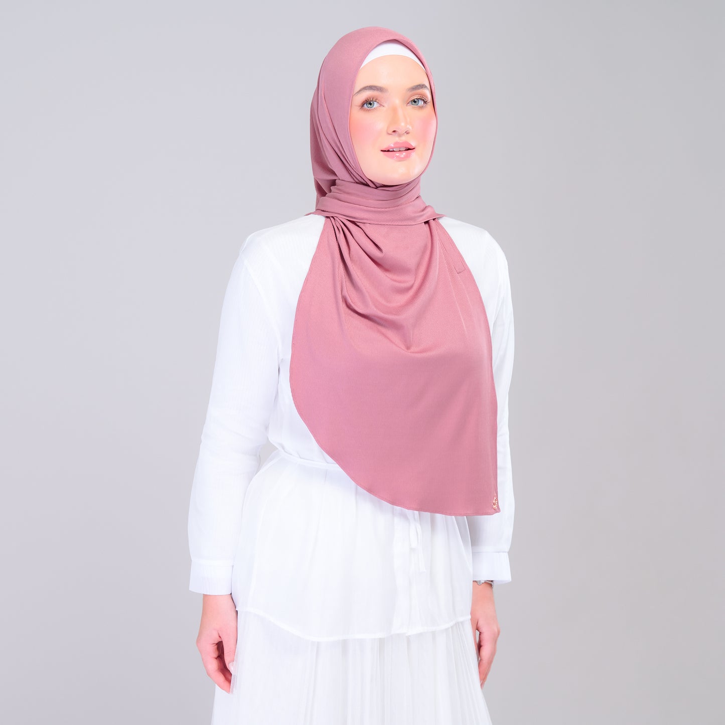 Instant Tag n' Go Shawl | Ribbed Jersey in Dusty Berry