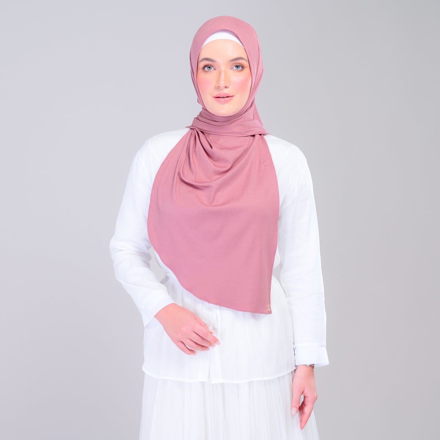 Instant Tag n' Go Shawl | Ribbed Jersey in Dusty Berry