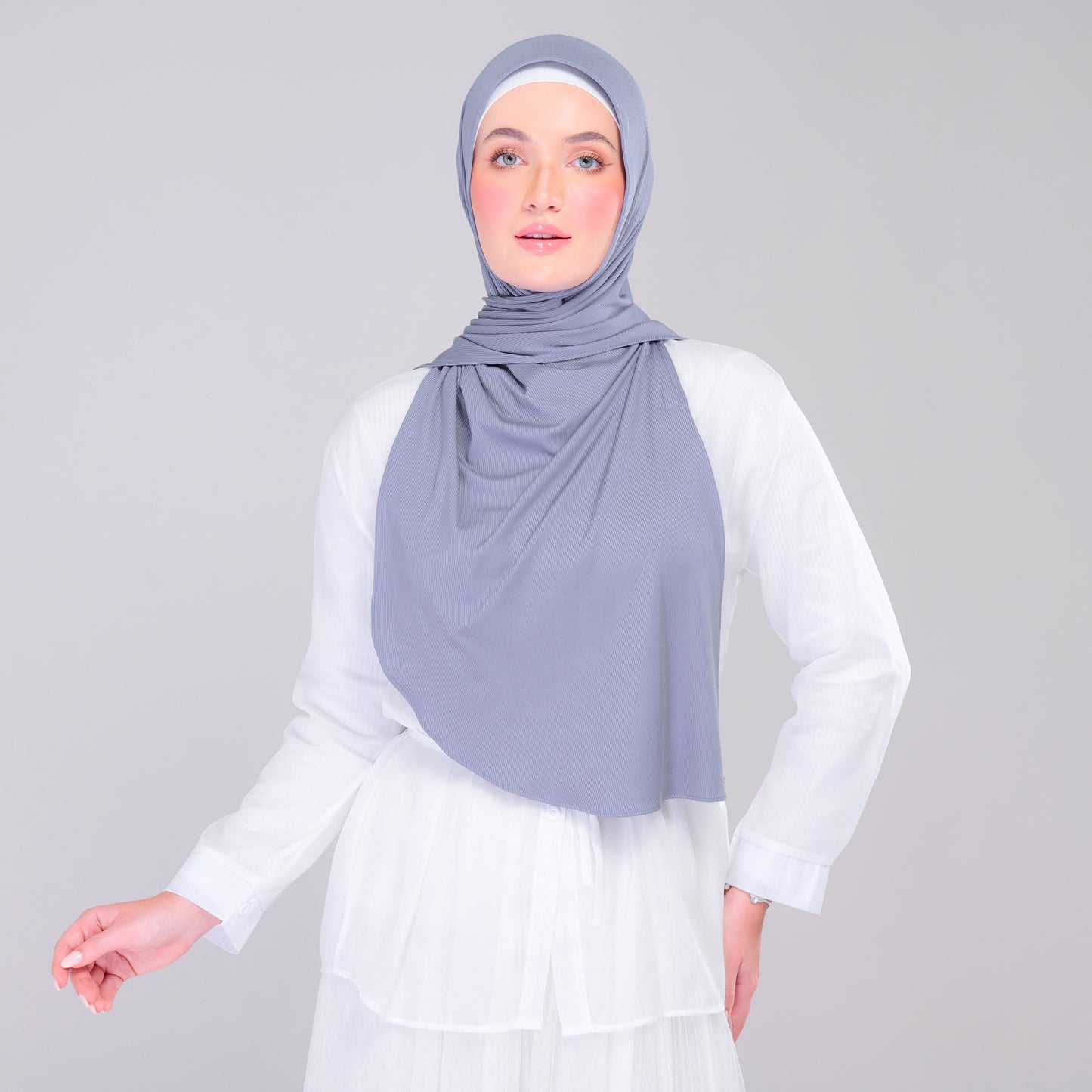 Instant Tag n' Go Shawl | Ribbed Jersey in Iron Grey