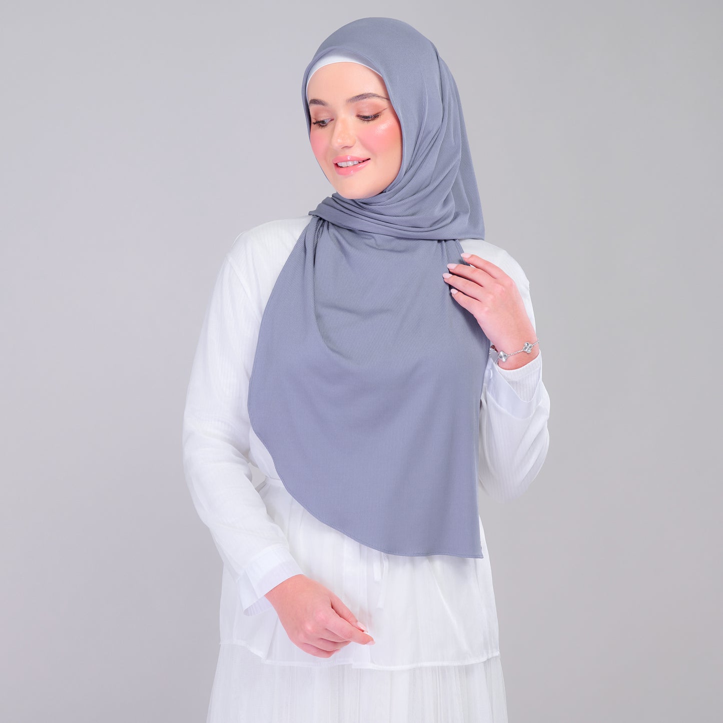 Instant Tag n' Go Shawl | Ribbed Jersey in Iron Grey