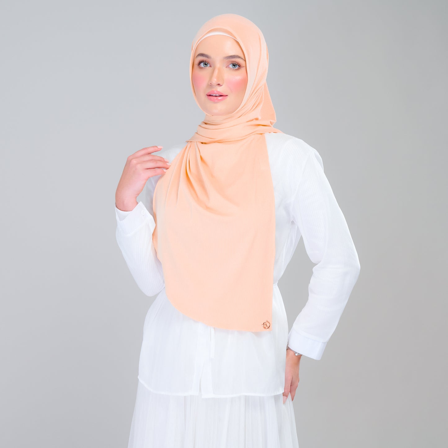 Instant Ribbed Tag & Go in Light Apricot