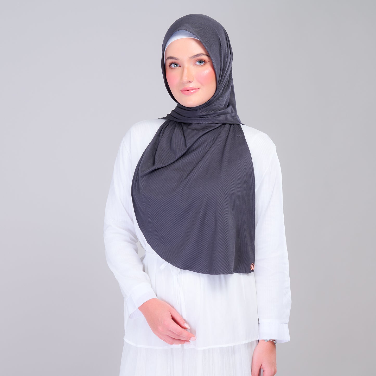 Instant Tag n' Go Shawl | Ribbed Jersey in Metro Grey