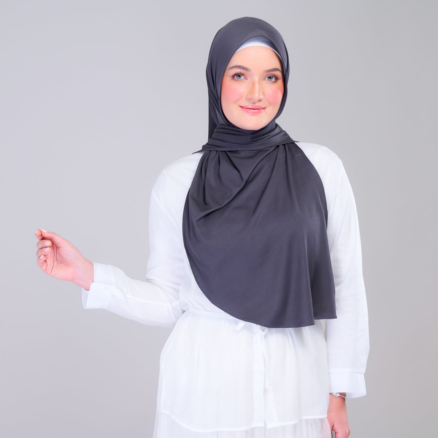 Instant Tag n' Go Shawl | Ribbed Jersey in Metro Grey