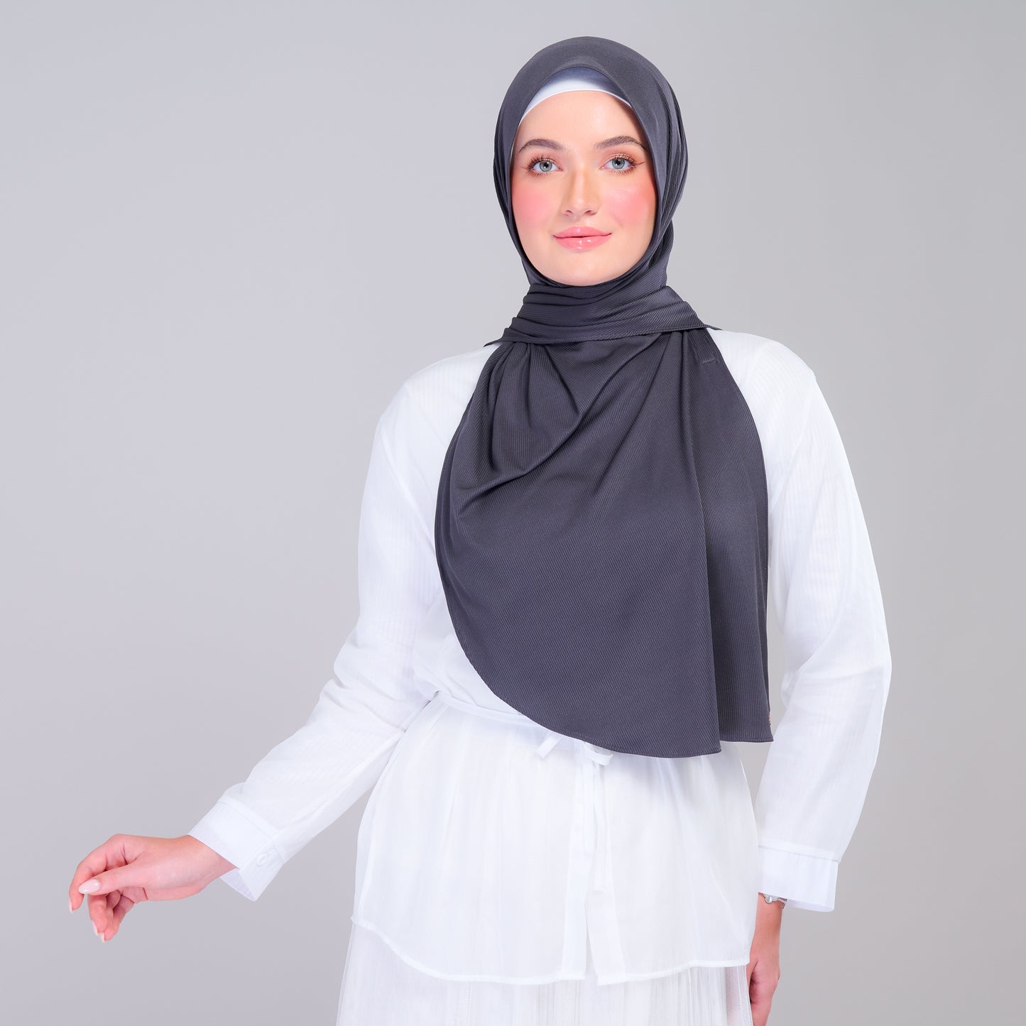 Instant Tag n' Go Shawl | Ribbed Jersey in Metro Grey