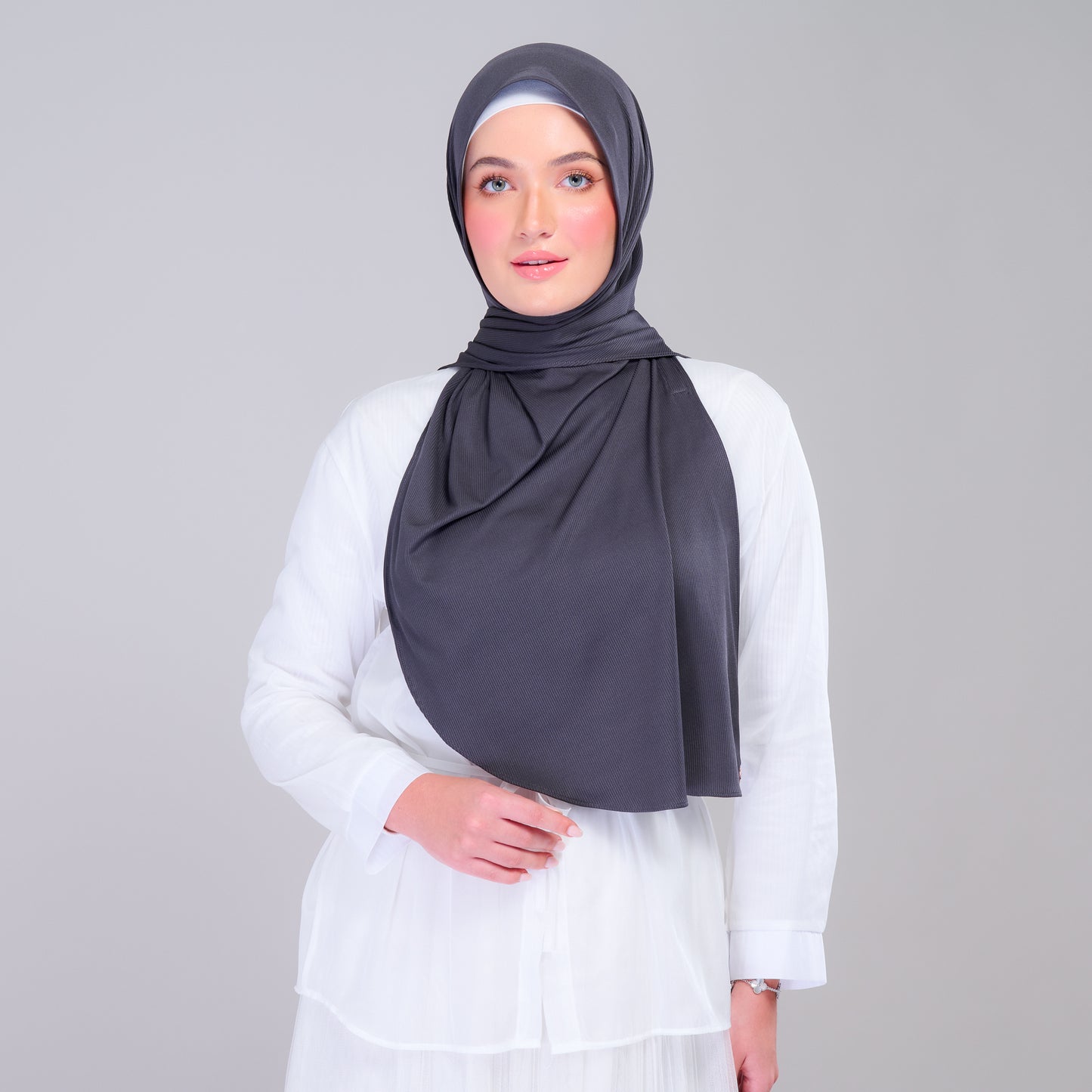 Instant Tag n' Go Shawl | Ribbed Jersey in Metro Grey