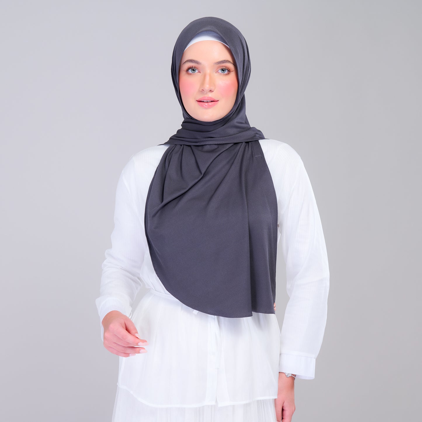 Instant Tag n' Go Shawl | Ribbed Jersey in Metro Grey