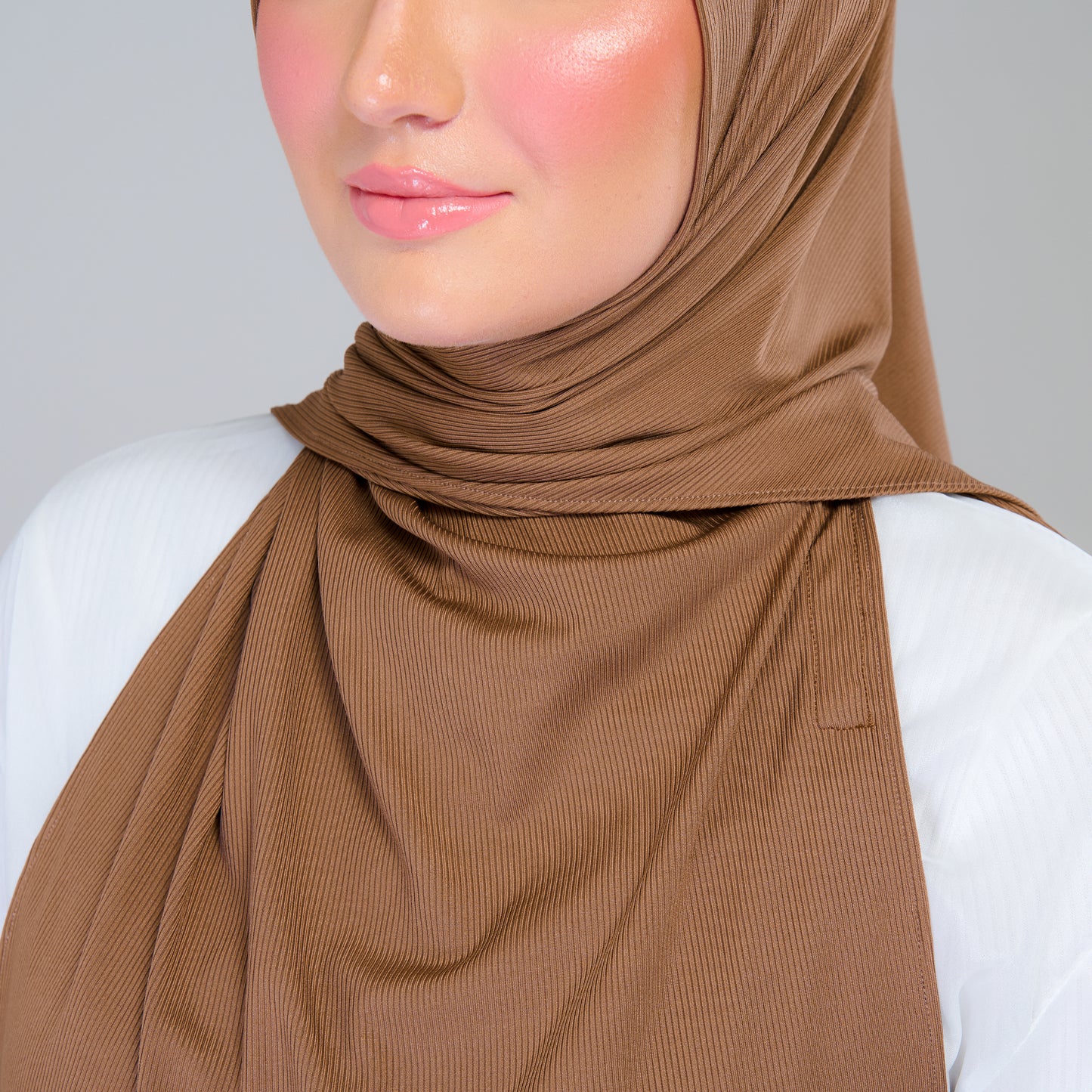 Instant Tag n' Go Shawl | Ribbed Jersey in Mocha Taupe