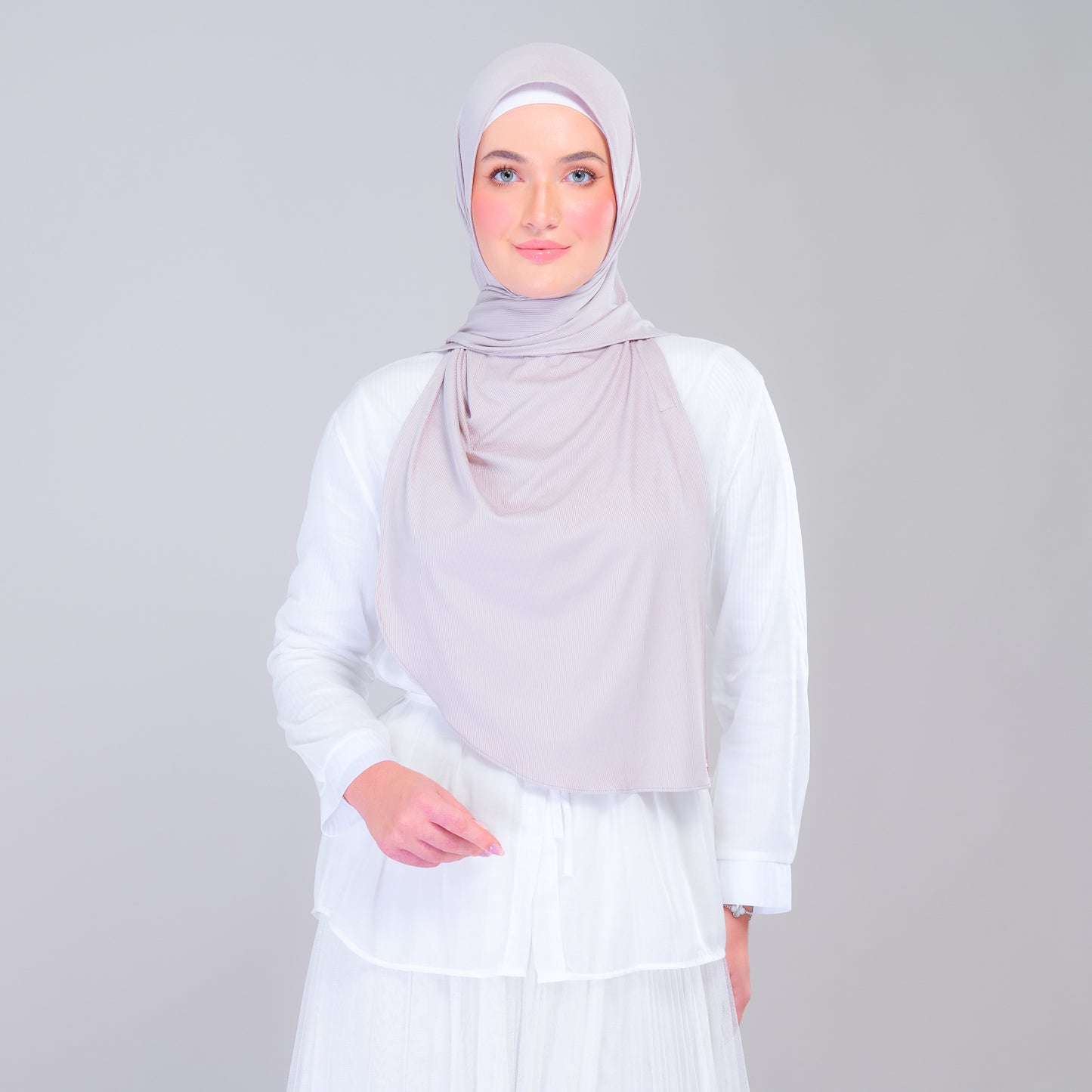 Instant Tag n' Go Shawl | Ribbed Jersey in Taupe