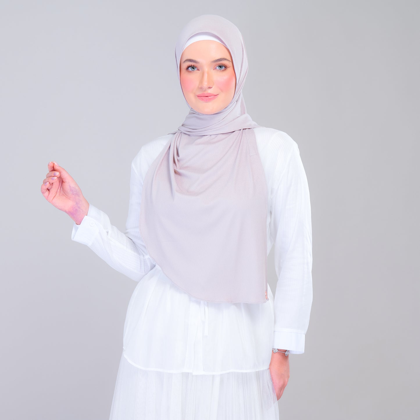 Instant Tag n' Go Shawl | Ribbed Jersey in Taupe
