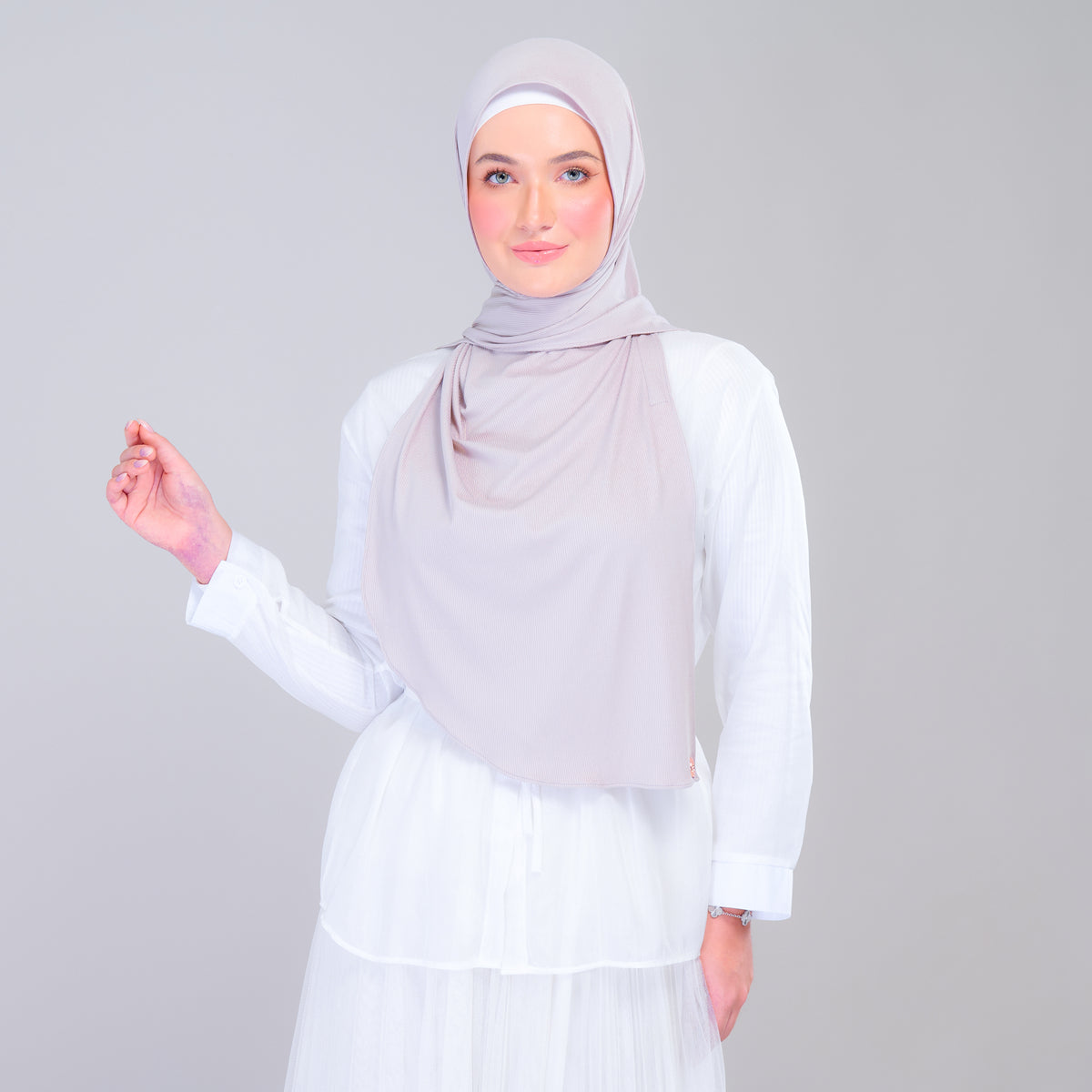 Instant Tag n' Go Shawl | Ribbed Jersey in Taupe