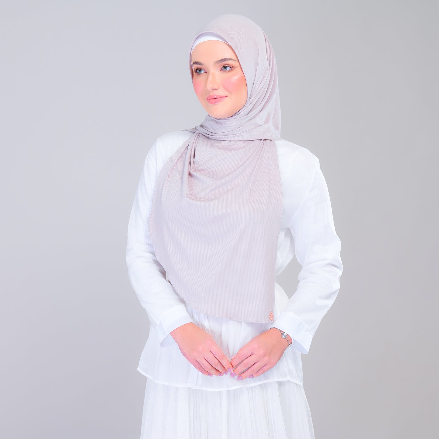 Instant Tag n' Go Shawl | Ribbed Jersey in Taupe