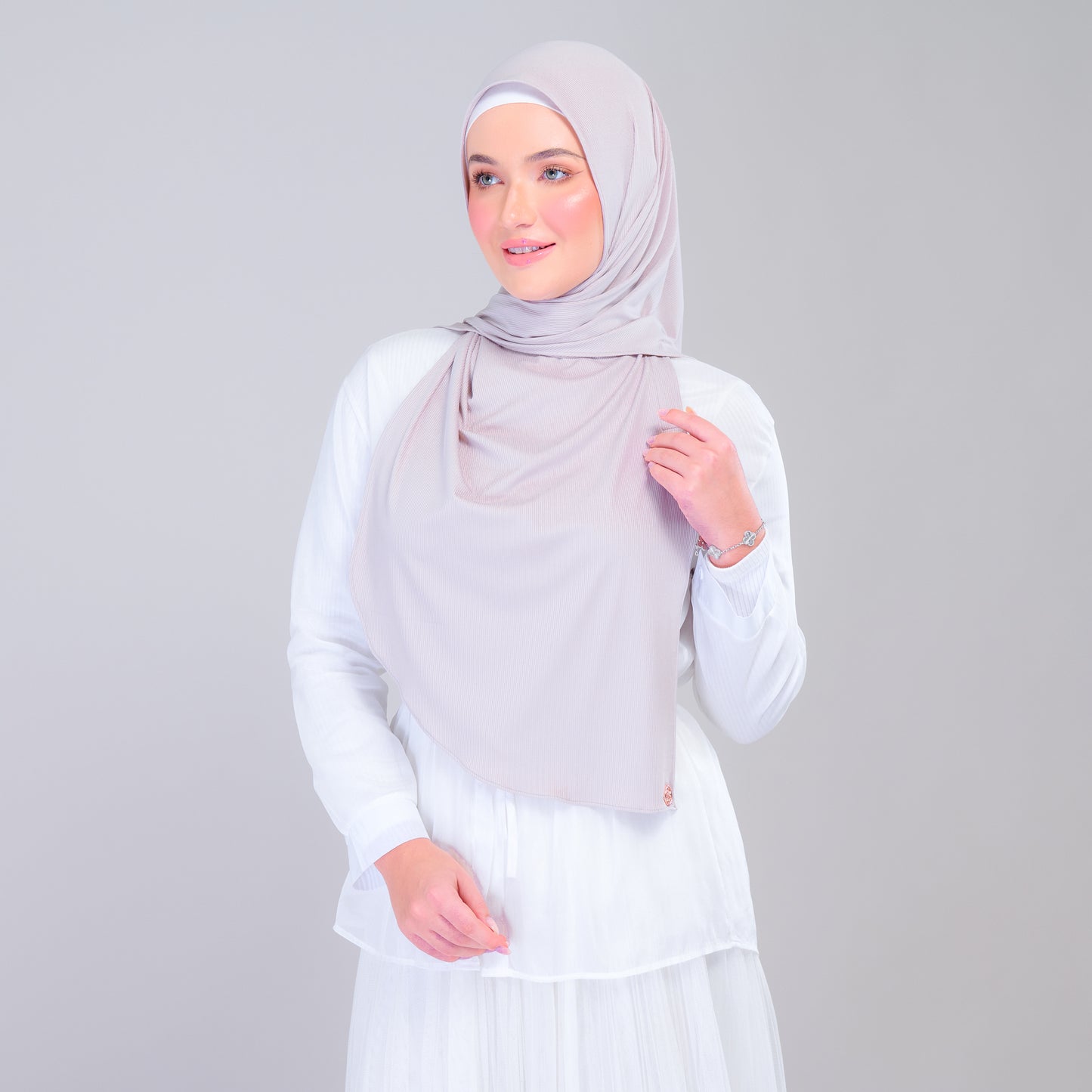 Instant Tag n' Go Shawl | Ribbed Jersey in Taupe