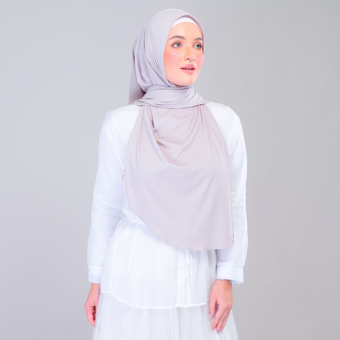 Instant Tag n' Go Shawl | Ribbed Jersey in Taupe