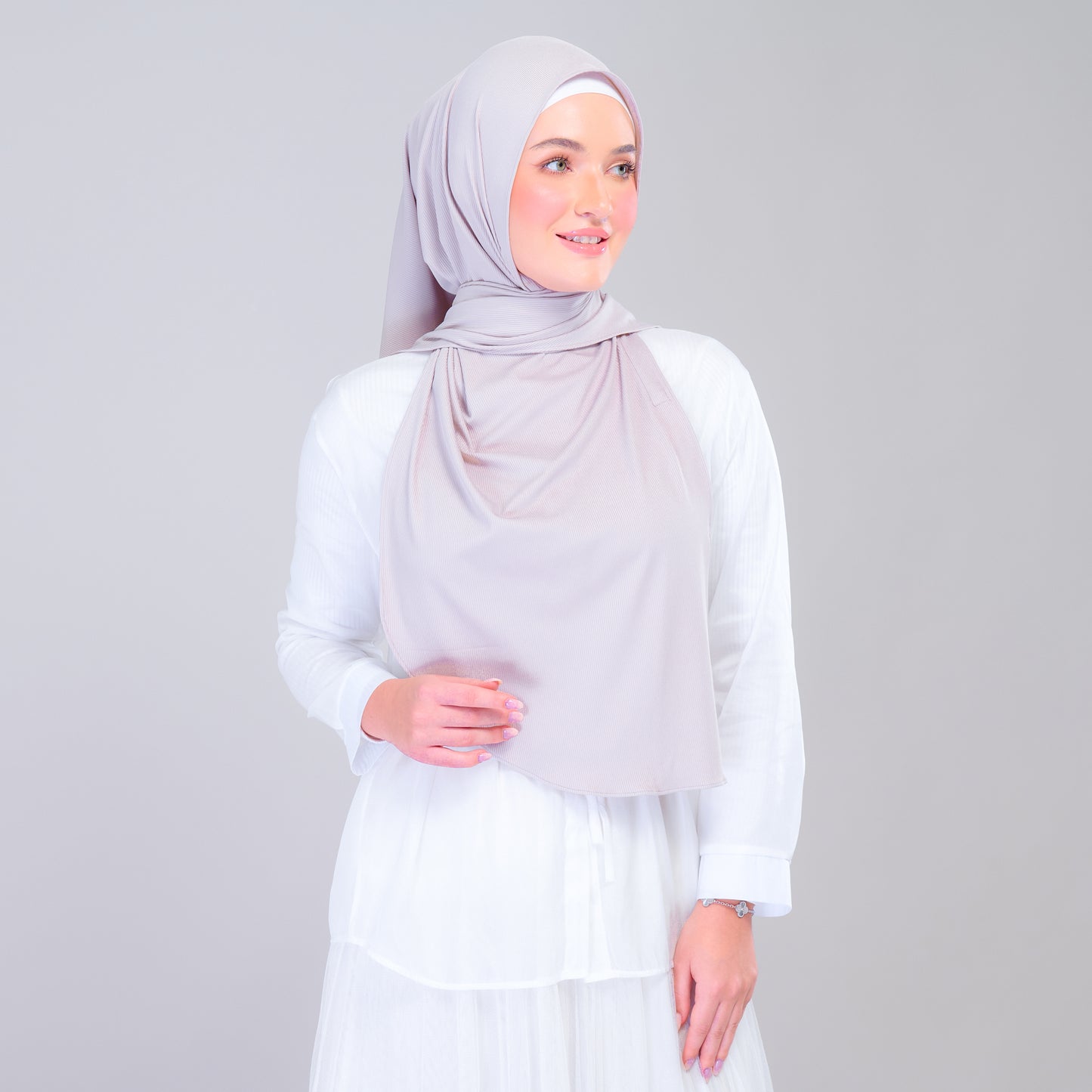 Instant Tag n' Go Shawl | Ribbed Jersey in Taupe
