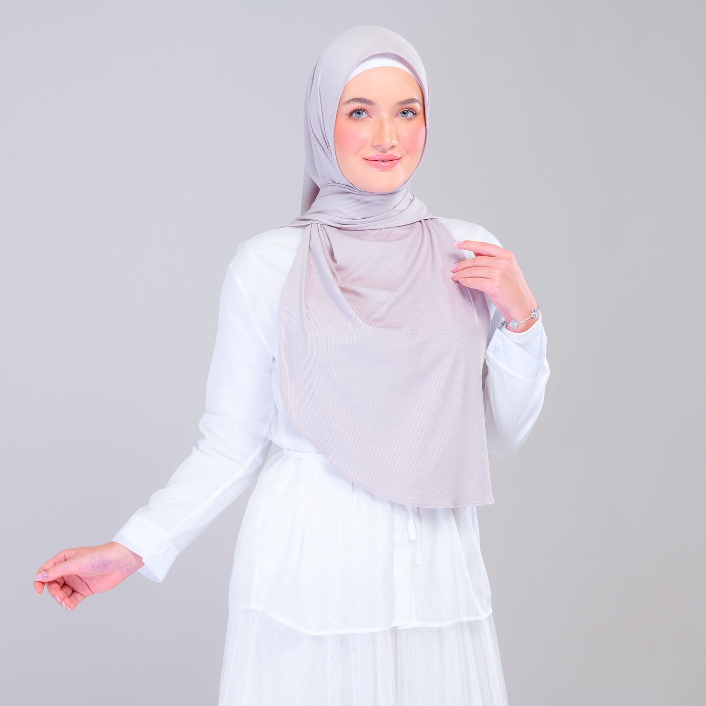 Instant Tag n' Go Shawl | Ribbed Jersey in Taupe
