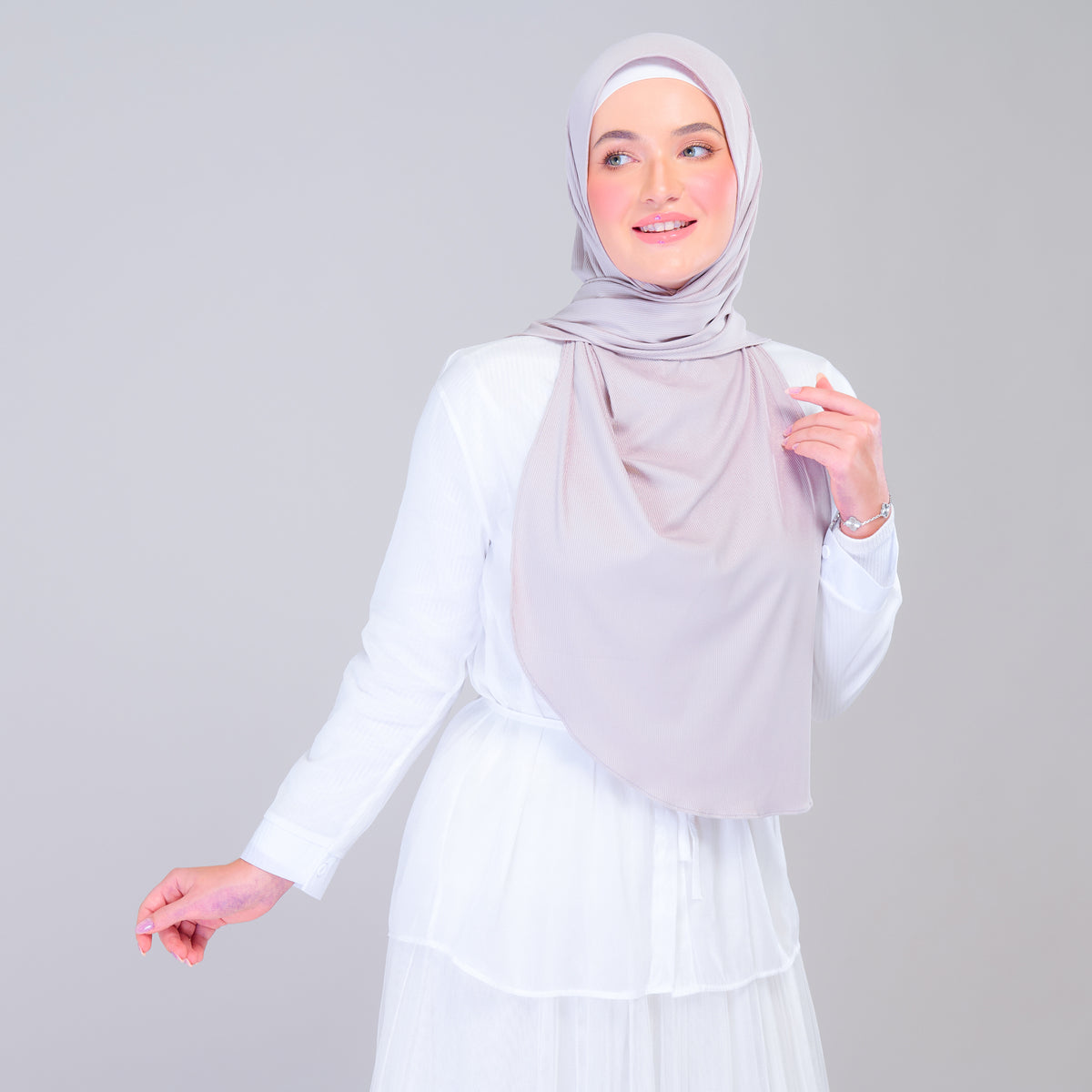 Instant Tag n' Go Shawl | Ribbed Jersey in Taupe