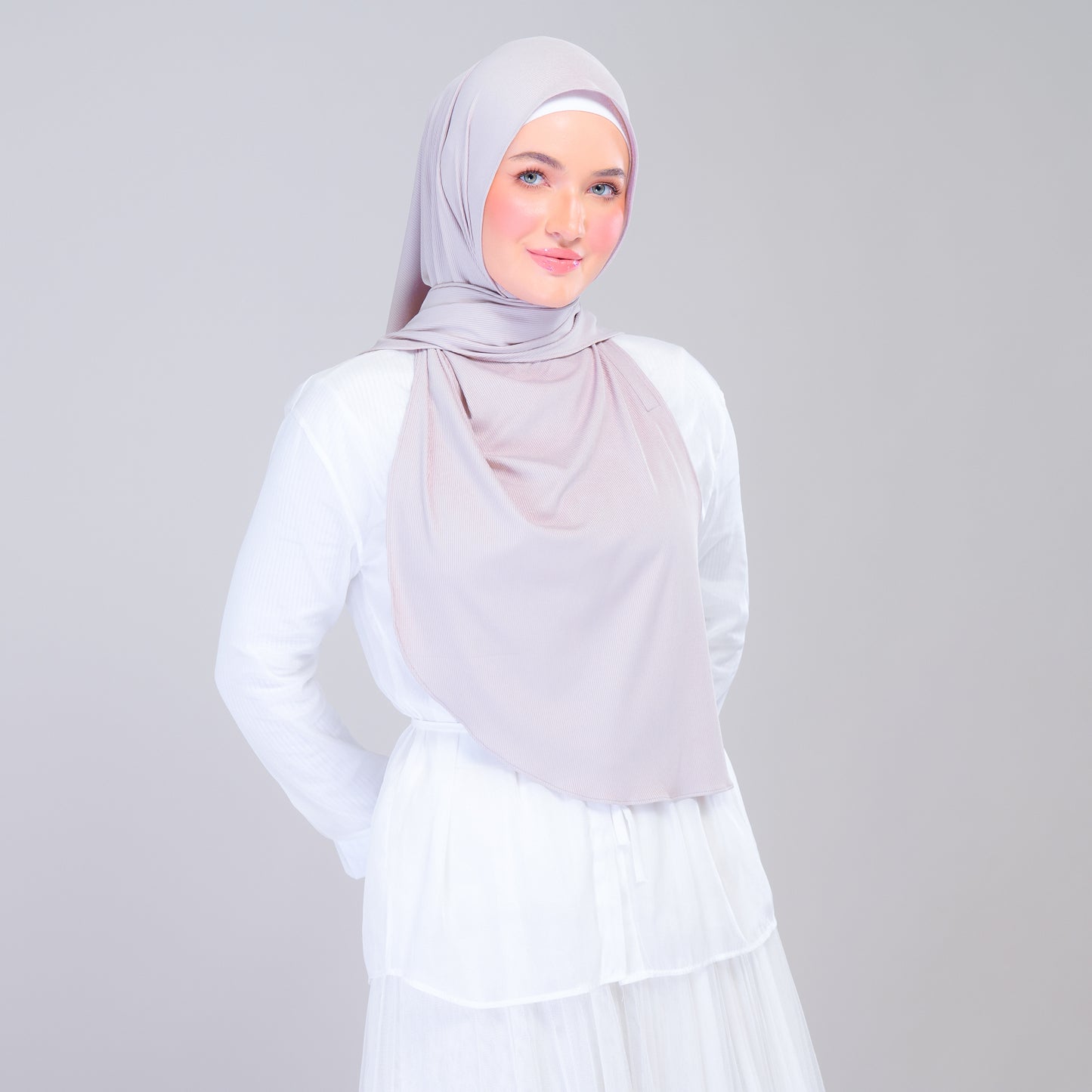 Instant Tag n' Go Shawl | Ribbed Jersey in Taupe