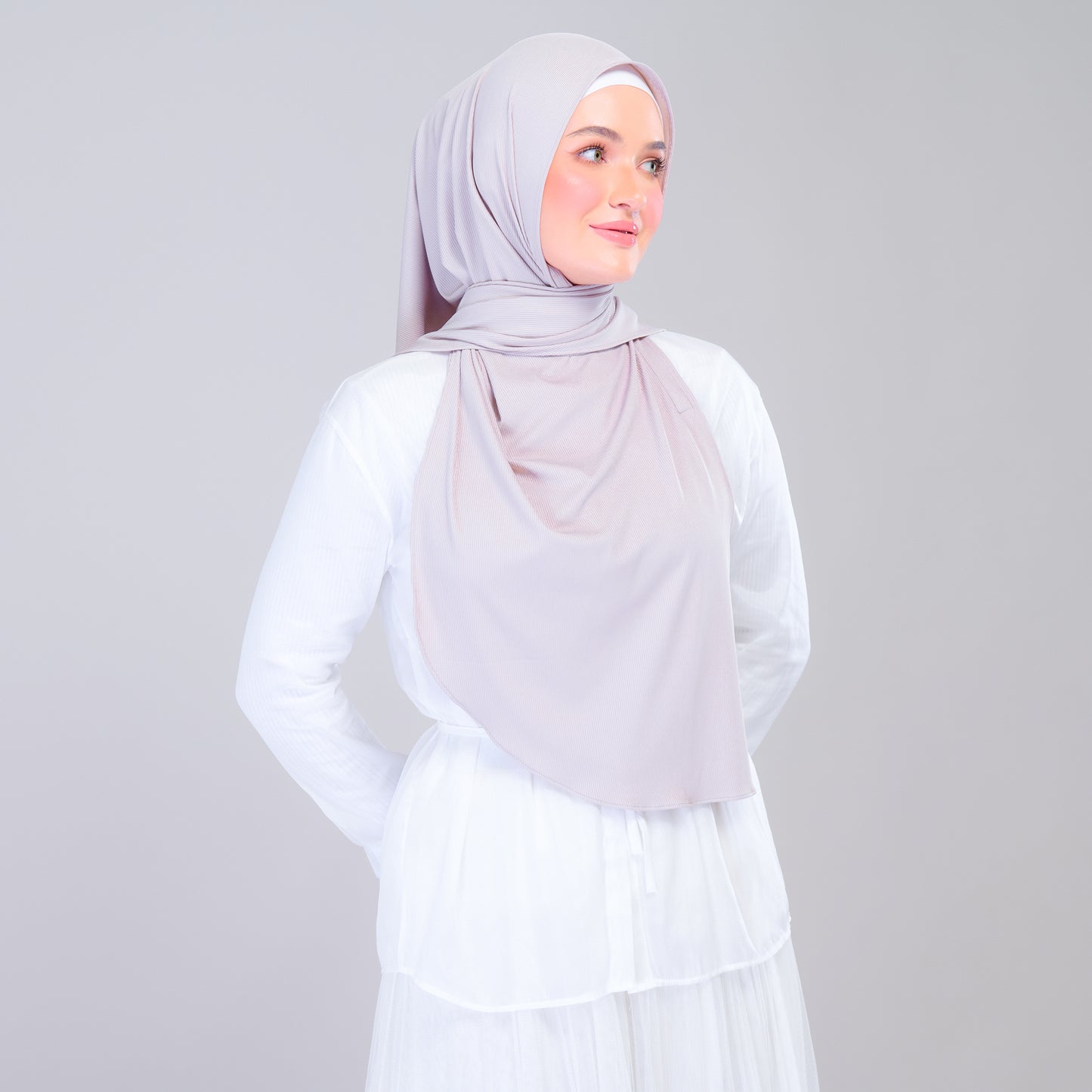 Instant Tag n' Go Shawl | Ribbed Jersey in Taupe