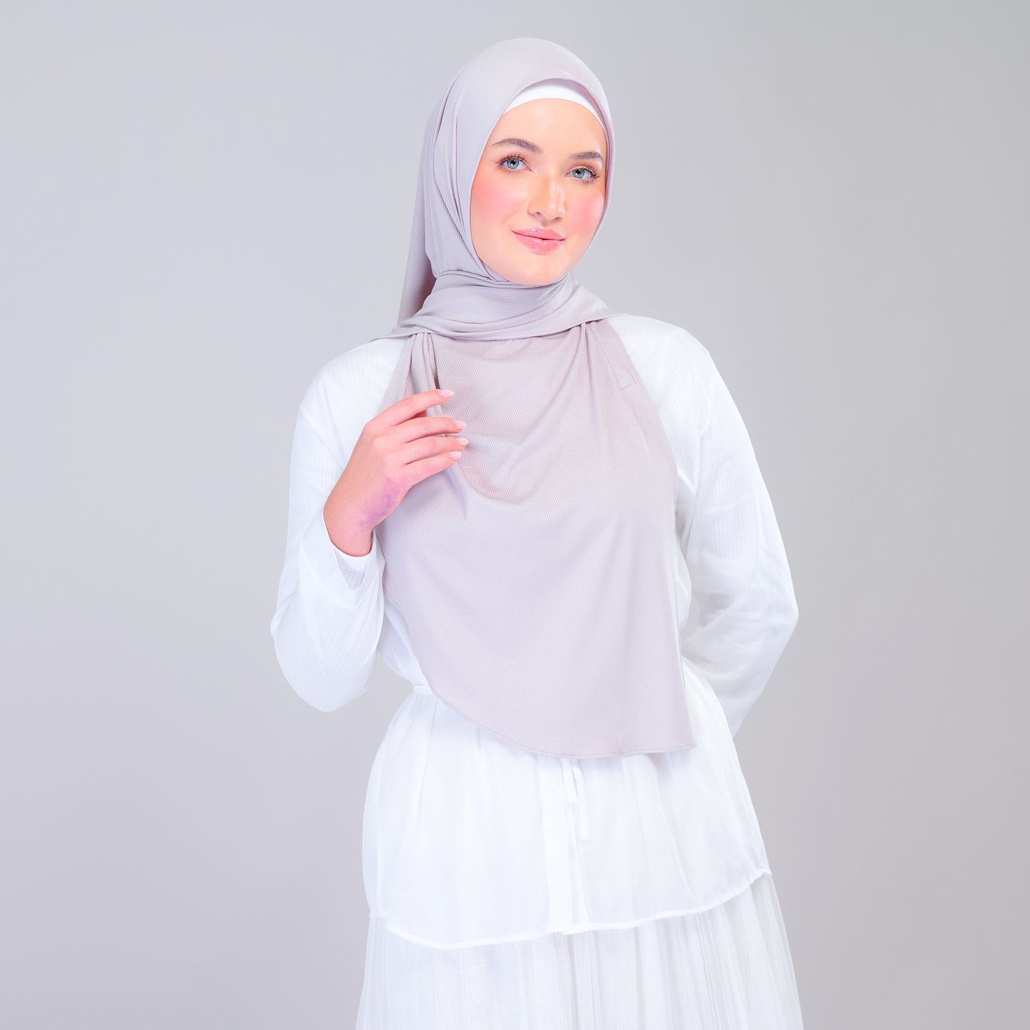 Instant Tag n' Go Shawl | Ribbed Jersey in Taupe